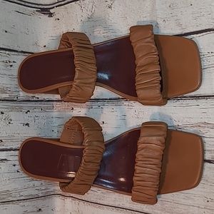 Staud Frankie Ruched High Block Heel Sandals Sz 9